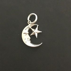 Sterling Crescent Moon/Star Charm